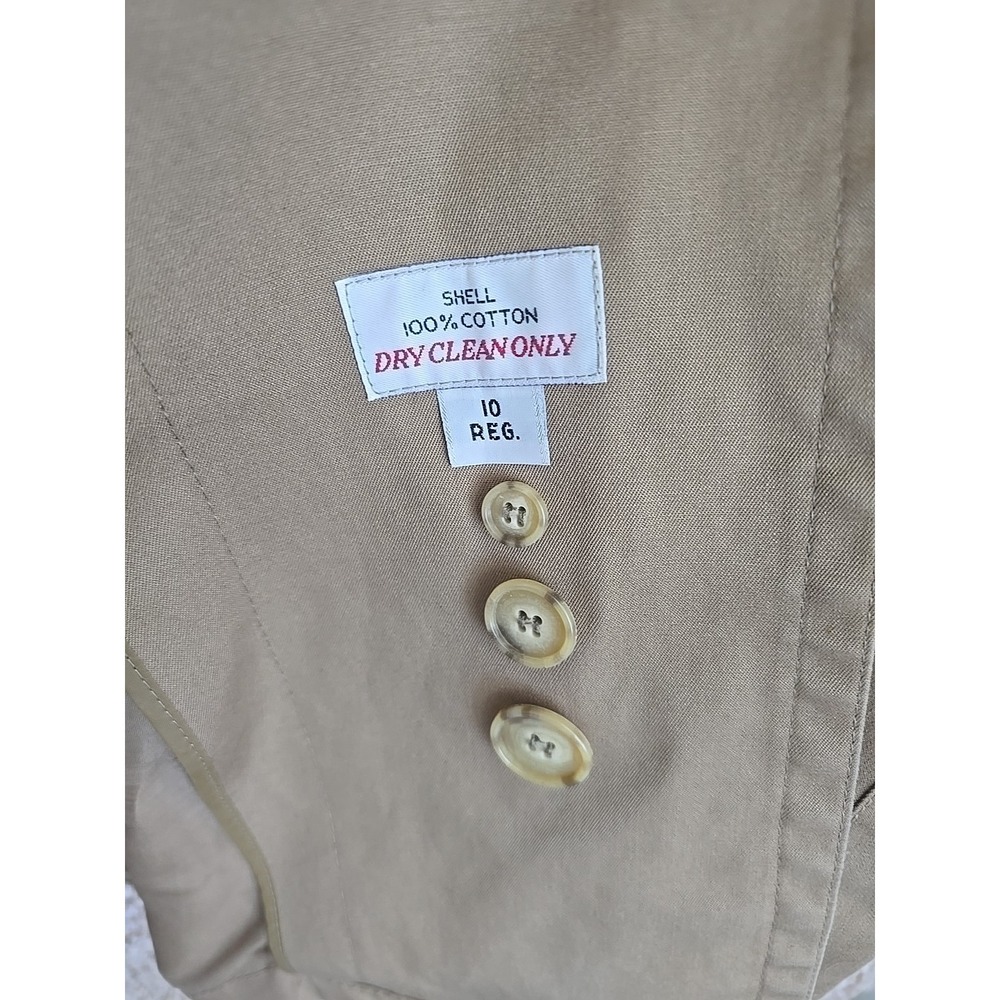 Vintage London Fog Tempo Europa Beige Double Breasted Trench Coat 10 Reg. Wool - Picture 7 of 16